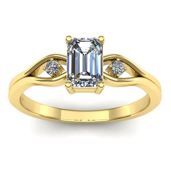 Inel de logodna cu diamant emerald cut