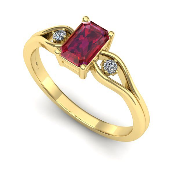 Inel din aur galben cu rubin