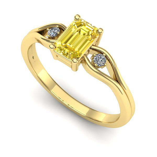 Inel din aur galben cu safir galben