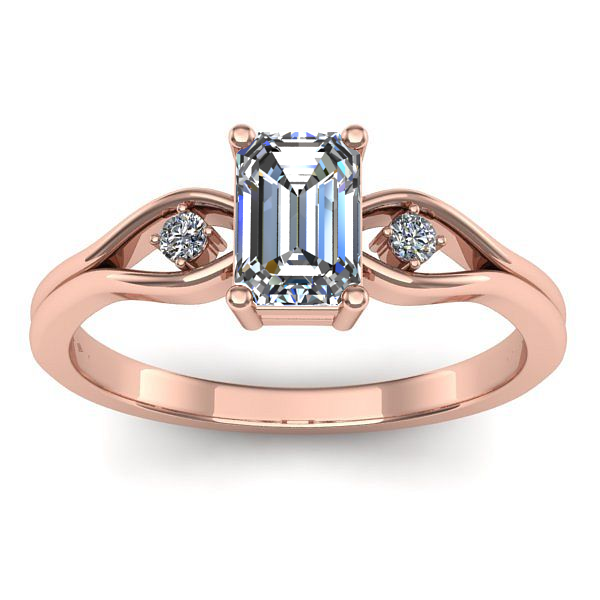 Inel de logodna cu diamant emerald cut