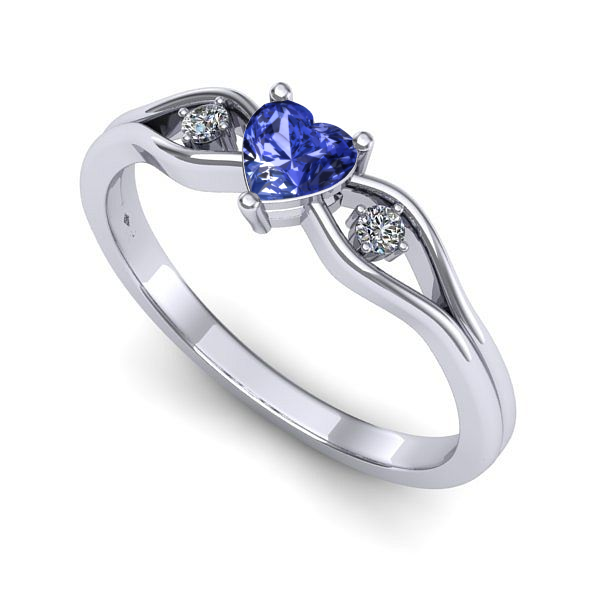 Inel din aur alb cu tanzanit