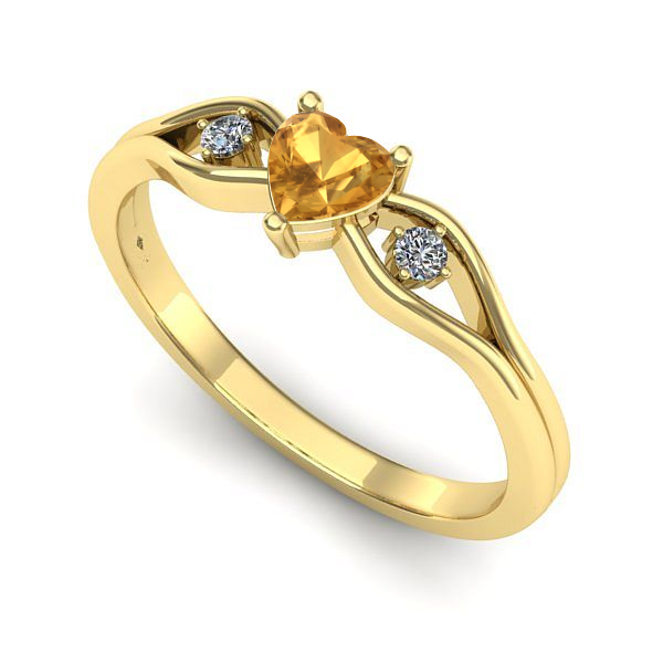 Inel din aur galben cu citrin