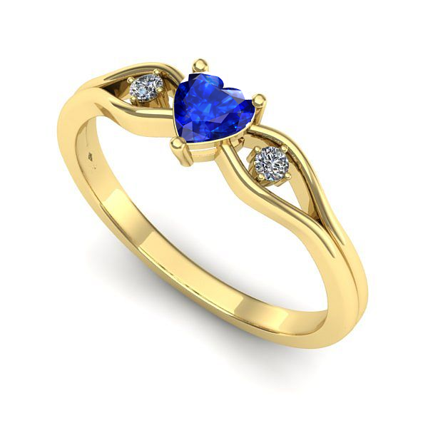 Inel de logodna din aur galben cu safir