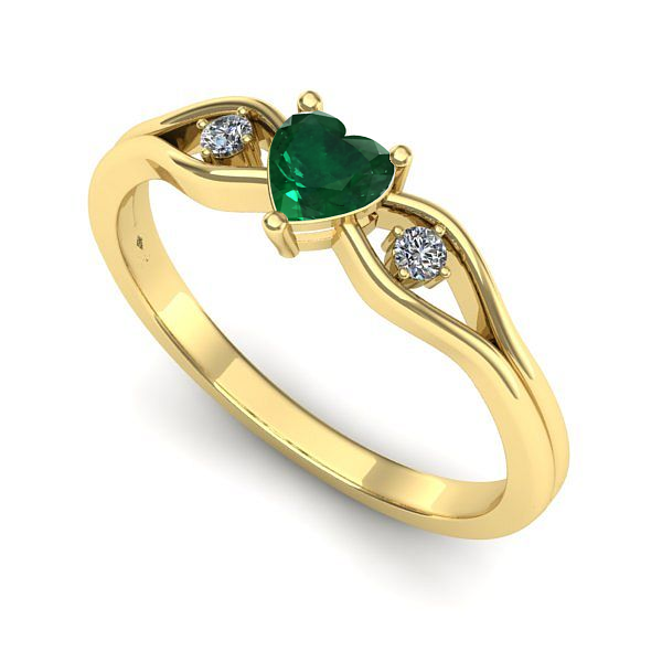 Inel din aur galben cu smarald