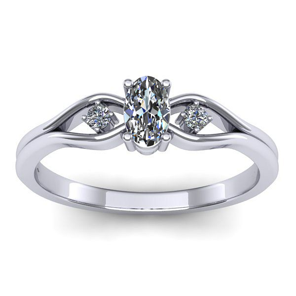 Inel de logodna cu diamant natural oval