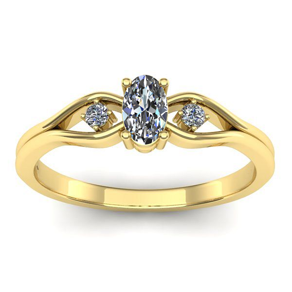 Inel de logodna cu diamant natural oval