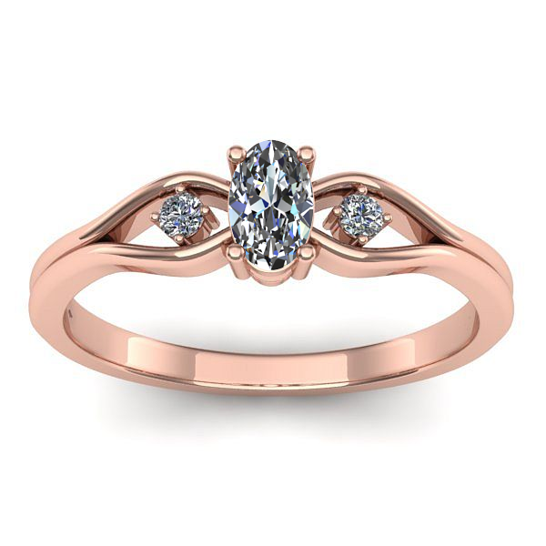 Inel de logodna cu diamant natural oval
