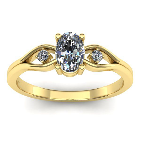 Inel de logodna cu diamant natural oval
