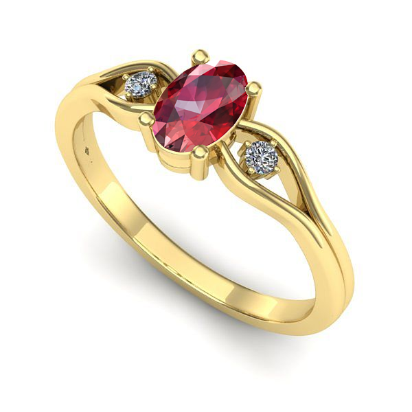 Inel din aur galben cu rubin