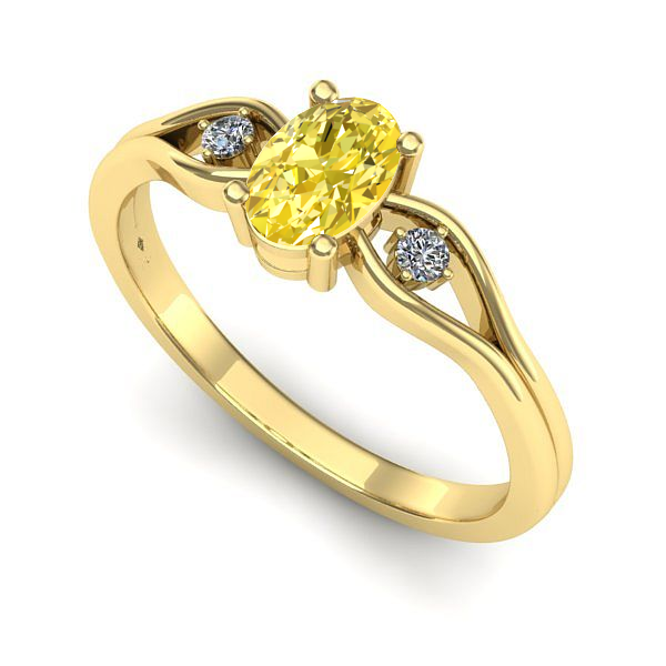 Inel din aur galben cu safir galben