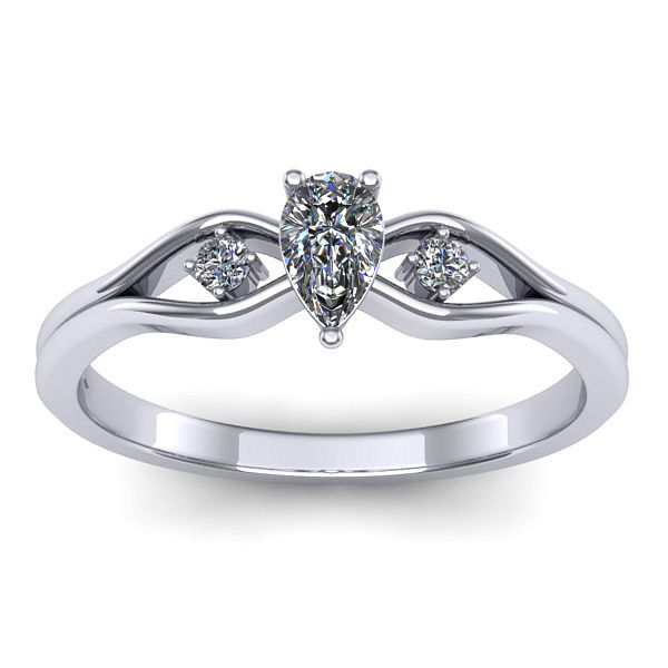 Inel de logodna cu diamant natural pear