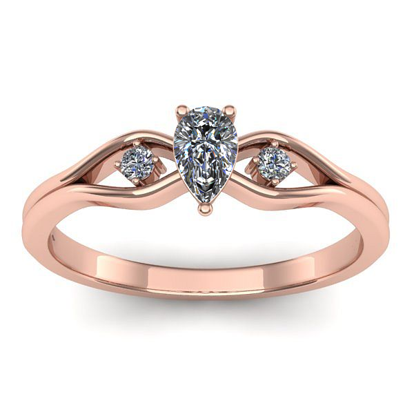 Inel de logodna cu diamant natural pear