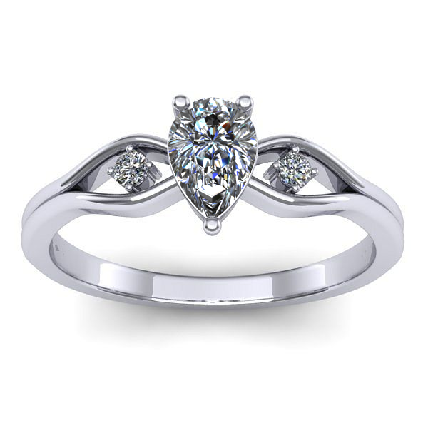 Inel de logodna cu diamant natural pear