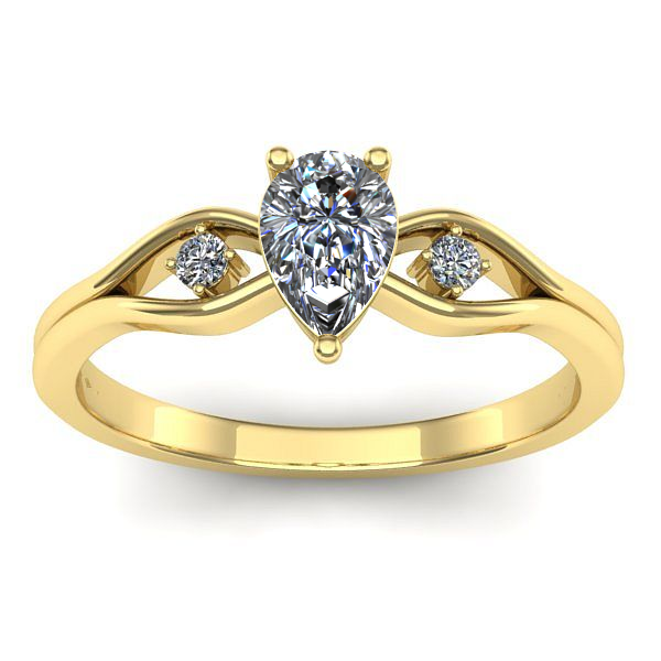 Inel de logodna cu diamant natural pear