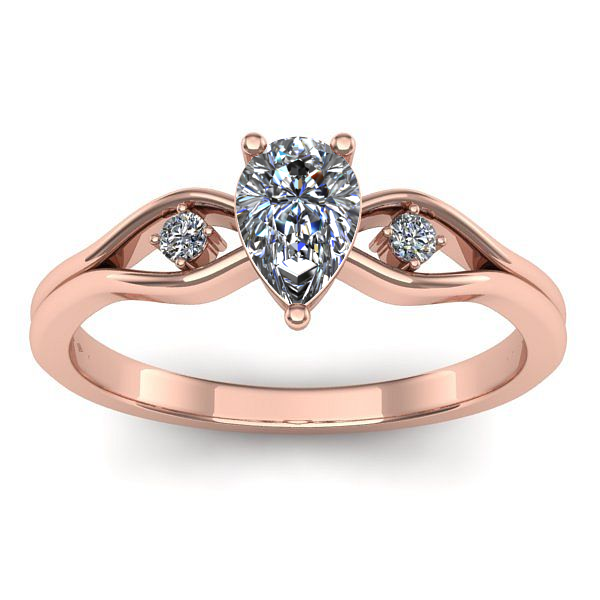 Inel de logodna cu diamant natural pear