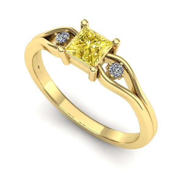 Inel de logodna din aur galben cu safir galben