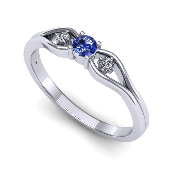 Inel de logodna din aur alb cu tanzanit