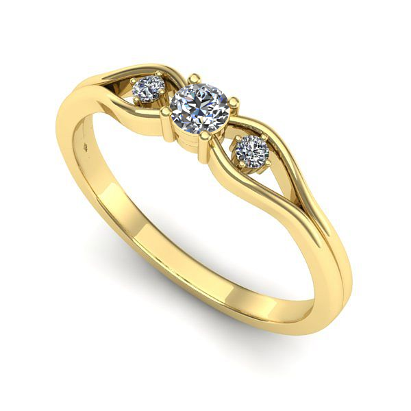 Inel din aur galben cu diamant