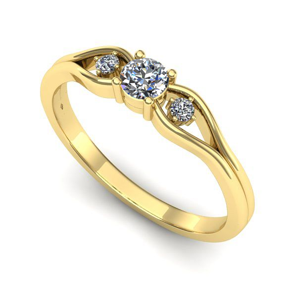 Inel de logodna din aur galben cu diamant