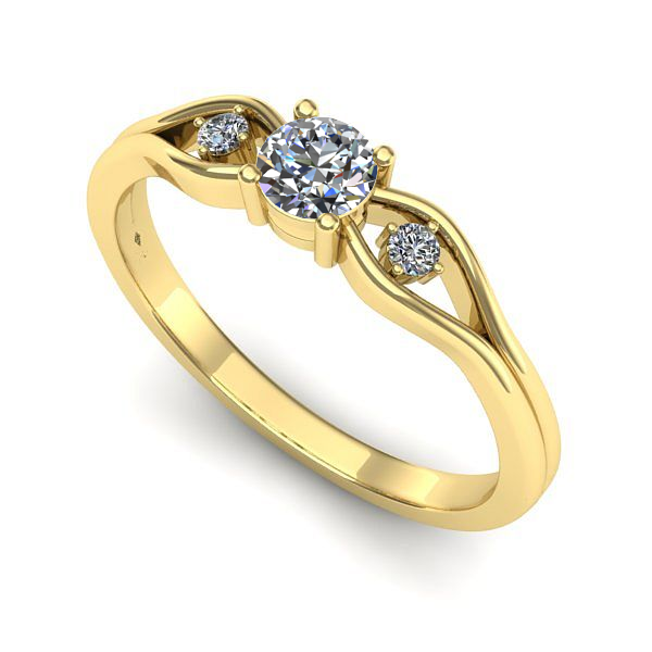 Inel de logodna din aur galben cu diamant