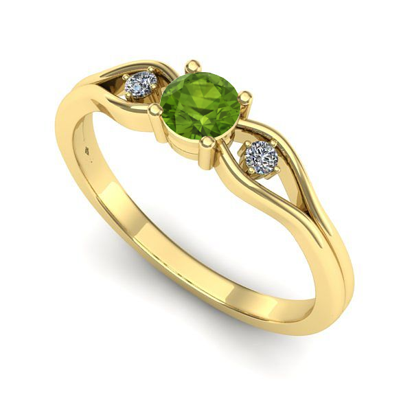 Inel din aur galben cu peridot