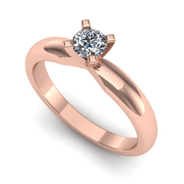 Inel logodna din aur roz cu diamant