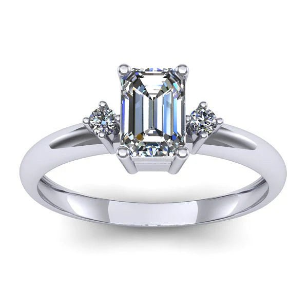 Inel de logodna cu diamant de laborator dreptunghiular