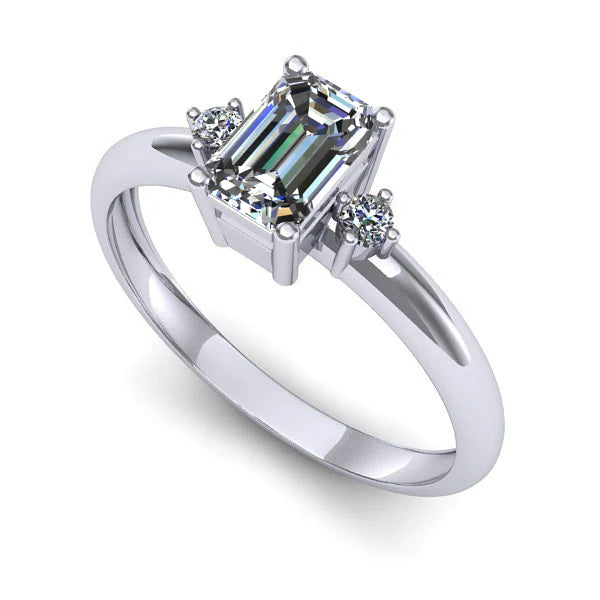 Inel logodna din aur alb cu diamant de laborator