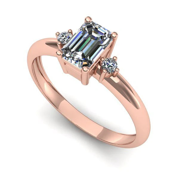 Inel de logodna din aur roz cu diamant de laborator