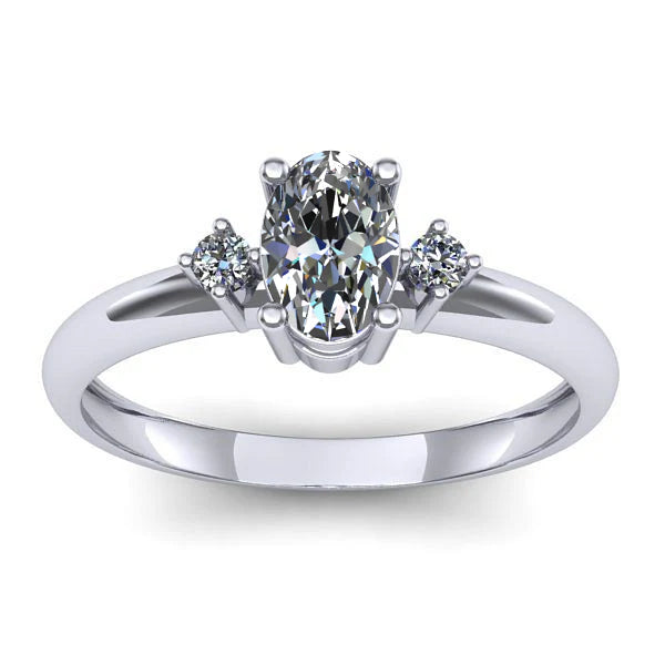 Inel cu diamant de laborator oval
