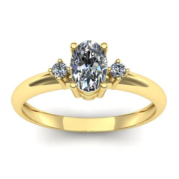 Inel cu diamant de laborator oval