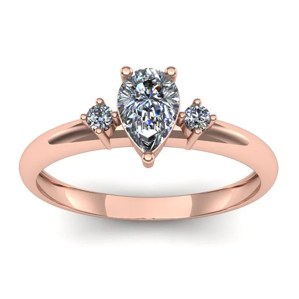 Inel cu diamant de laborator lacrima