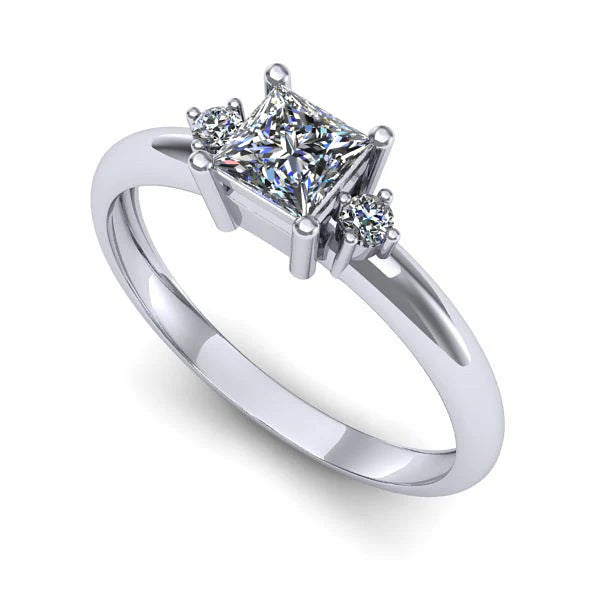 Inel logodna din aur alb cu diamant de laborator