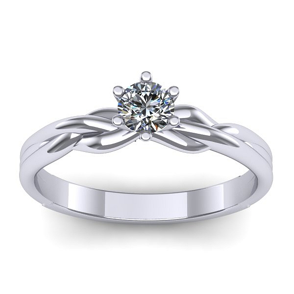 Inel cu diamant de laborator rotund