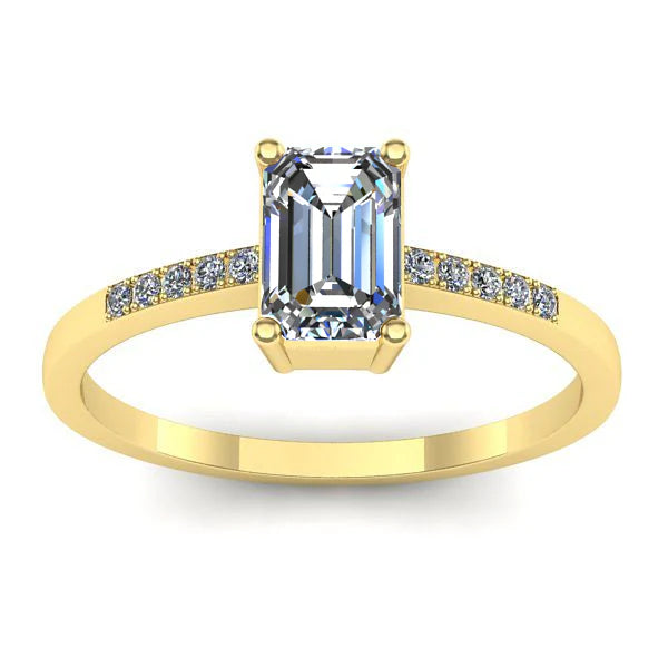 Inel de logodna cu diamant de laborator dreptunghiular