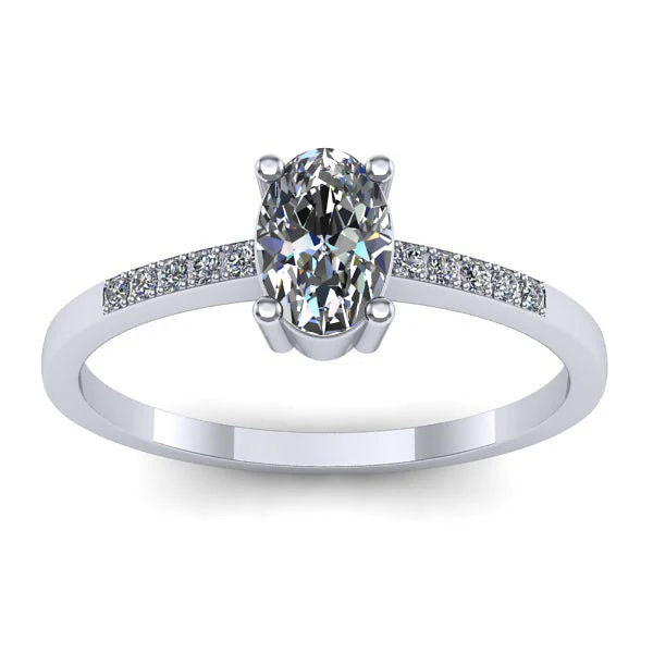Inel logodna cu diamant de laborator oval