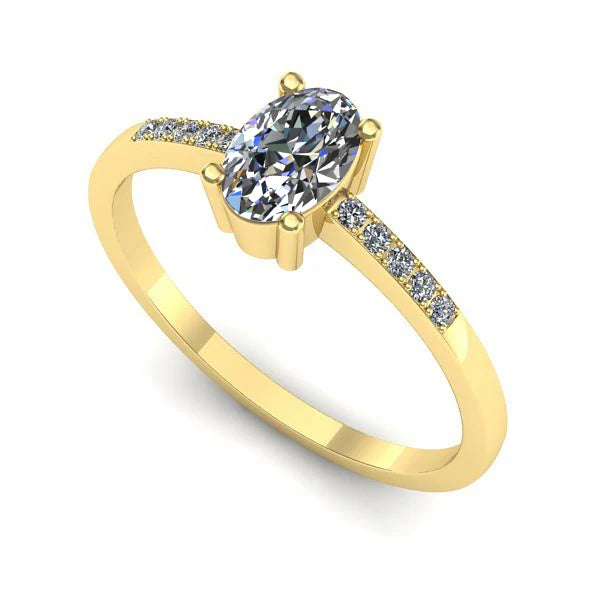 Inel din aur galben cu diamant de laborator