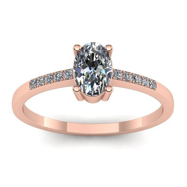 Inel logodna cu diamant de laborator oval