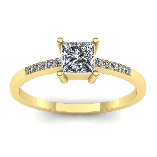 Inel de logodna cu diamant de laborator patrat