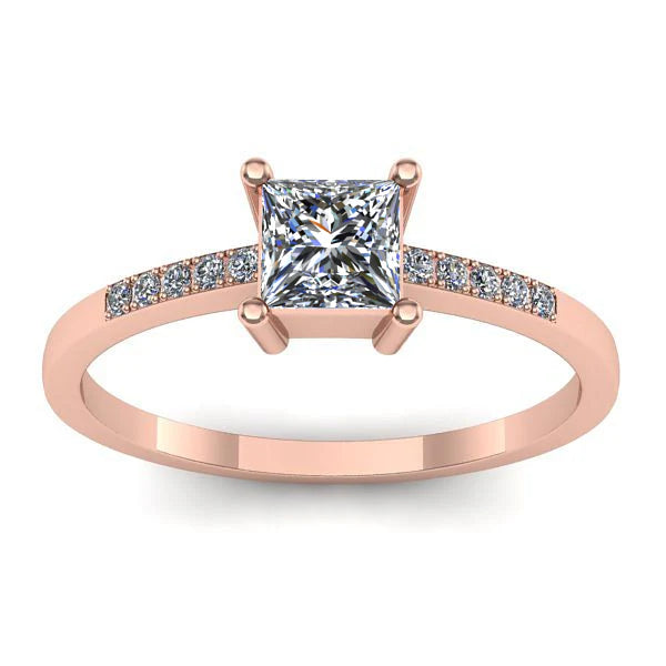 Inel cu diamant de laborator patrat