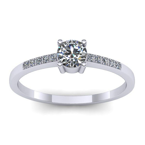 Inel cu diamant de laborator rotund