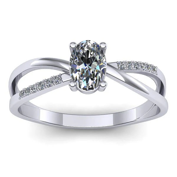 Inel cu diamant de laborator oval