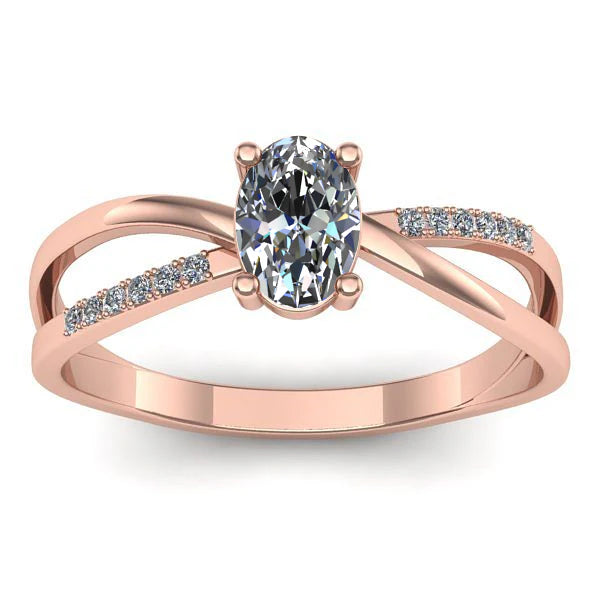 Inel logodna cu diamant de laborator oval