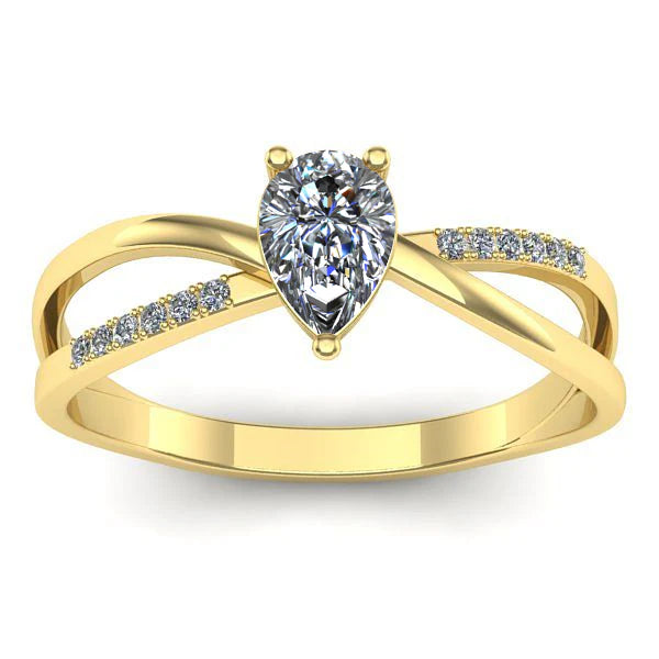 Inel de logodna cu diamant de laborator lacrima