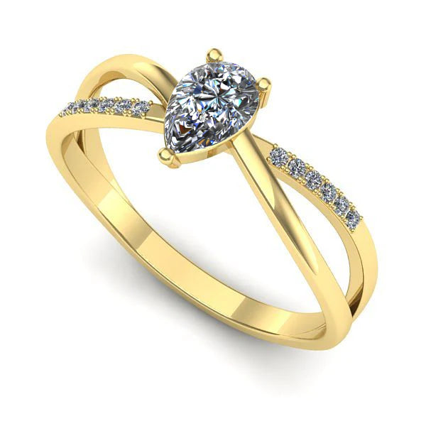 Inel de logodna din aur galben cu diamant de laborator