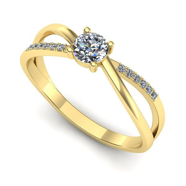 Inel logodna din aur galben cu diamant de laborator