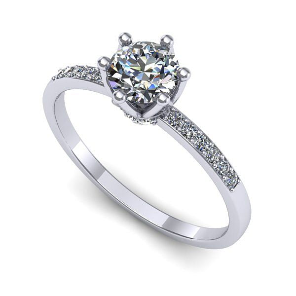 Inel logodna din aur alb cu diamant