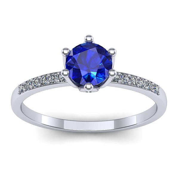 Inel de logodna cu safir rotund