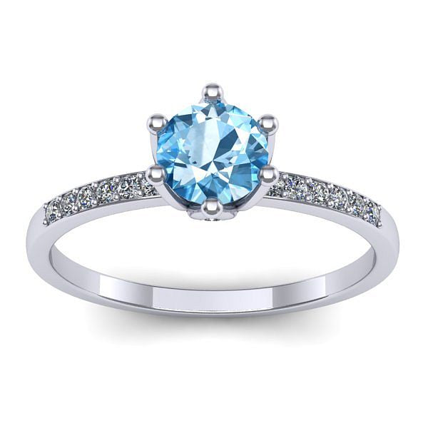 Inel cu topaz blue rotund