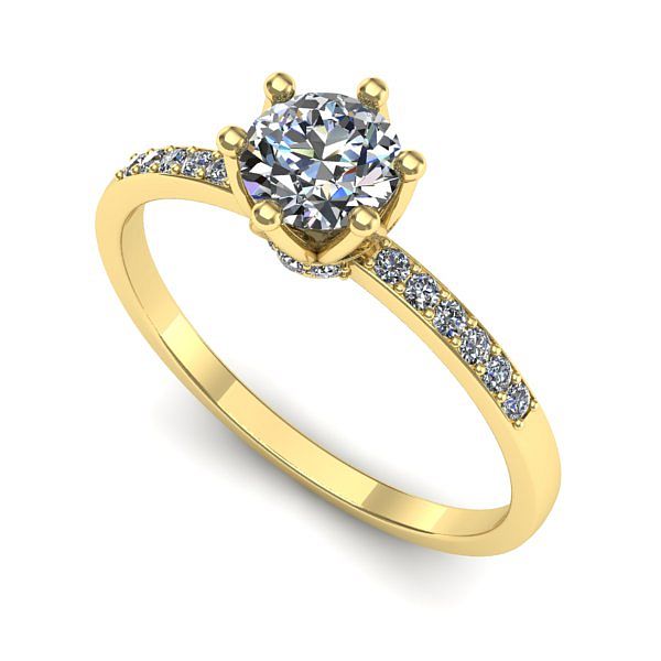 Inel din aur galben cu diamant